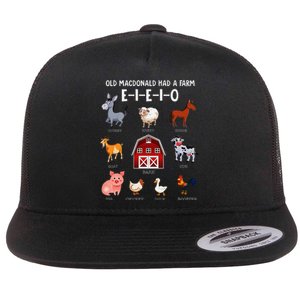 Farm Animals Old Macdonald Had A Farm E I E I O Flat Bill Trucker Hat