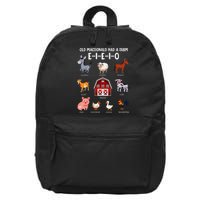 Farm Animals Old Macdonald Had A Farm E I E I O 16 in Basic Backpack