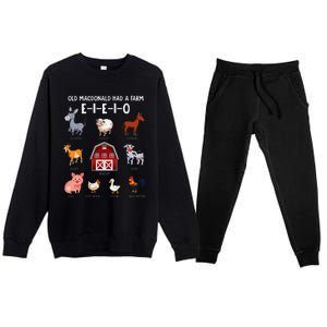 Farm Animals Old Macdonald Had A Farm E I E I O Premium Crewneck Sweatsuit Set