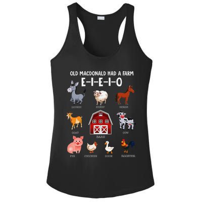Farm Animals Old Macdonald Had A Farm E I E I O Ladies PosiCharge Competitor Racerback Tank