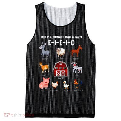 Farm Animals Old Macdonald Had A Farm E I E I O Mesh Reversible Basketball Jersey Tank