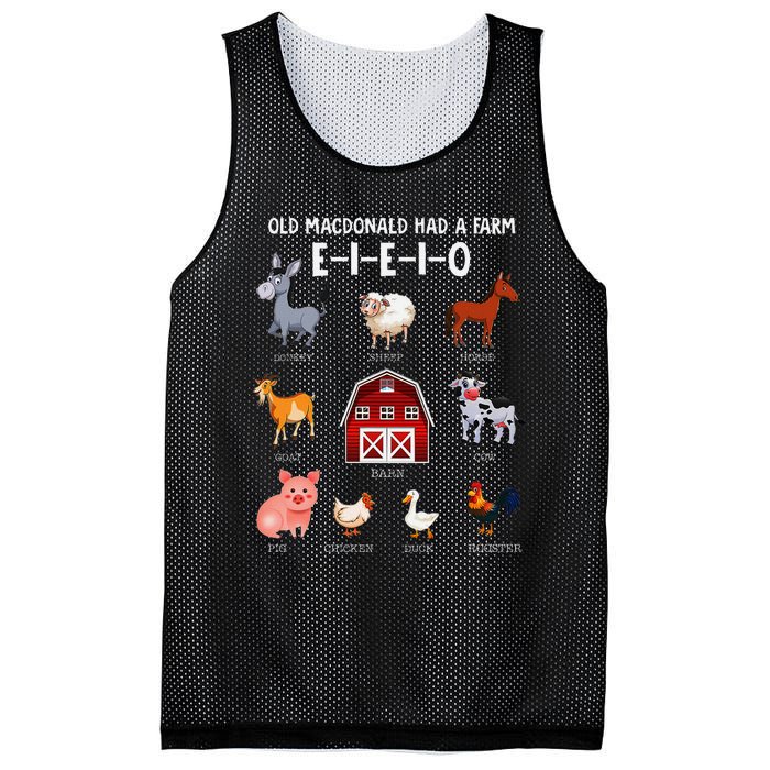 Farm Animals Old Macdonald Had A Farm E I E I O Mesh Reversible Basketball Jersey Tank