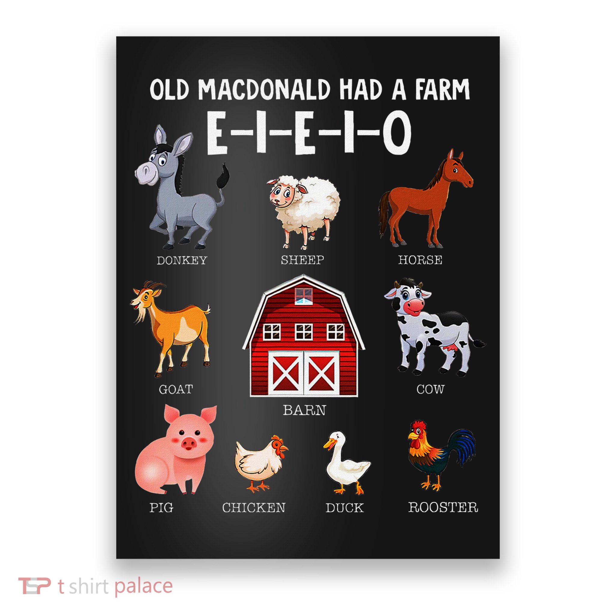 Farm Animals Old Macdonald Had A Farm E I E I O Poster