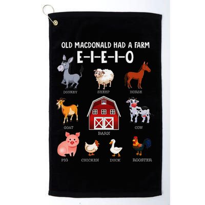 Farm Animals Old Macdonald Had A Farm E I E I O Golf Towel