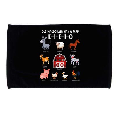 Farm Animals Old Macdonald Had A Farm E I E I O Microfiber Hand Towel
