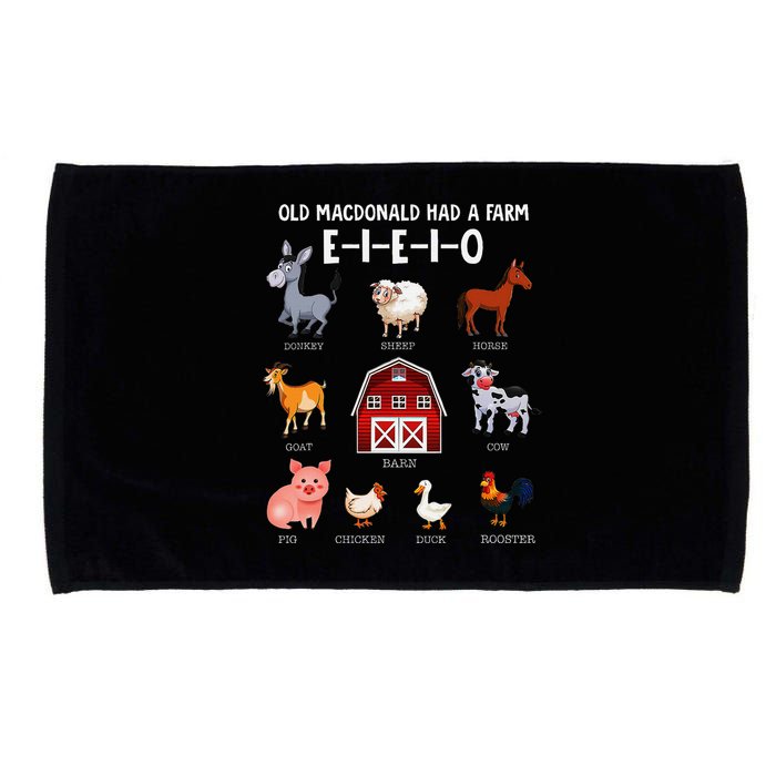 Farm Animals Old Macdonald Had A Farm E I E I O Microfiber Hand Towel