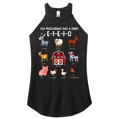 Farm Animals Old Macdonald Had A Farm E I E I O Women's Perfect Tri Rocker Tank