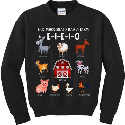 Farm Animals Old Macdonald Had A Farm E I E I O Kids Sweatshirt