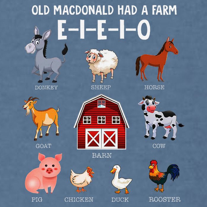 Farm Animals Old Macdonald Had A Farm E I E I O Garment-Dyed Sweatshirt