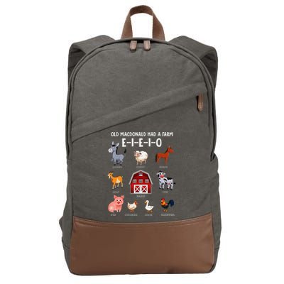 Farm Animals Old Macdonald Had A Farm E I E I O Cotton Canvas Backpack