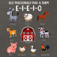 Farm Animals Old Macdonald Had A Farm E I E I O Cotton Canvas Backpack