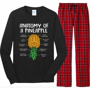 Funny Anatomy Of A Pineapple Swinger Long Sleeve Pajama Set