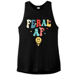 Feral Af (On Back) Funny Ladies PosiCharge Tri-Blend Wicking Tank