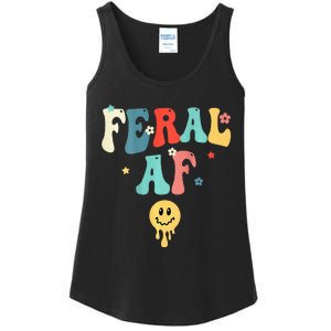 Feral Af (On Back) Funny Ladies Essential Tank