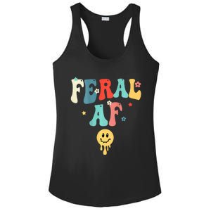 Feral Af (On Back) Funny Ladies PosiCharge Competitor Racerback Tank