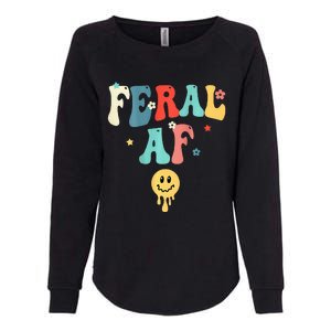 Feral Af (On Back) Funny Womens California Wash Sweatshirt