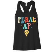 Feral Af (On Back) Funny Women's Racerback Tank