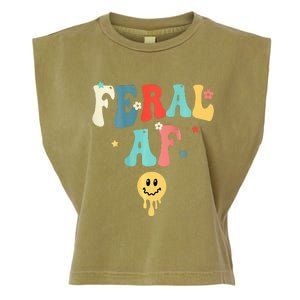 Feral Af (On Back) Funny Garment-Dyed Women's Muscle Tee