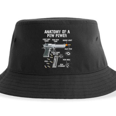 Funny Anatomy Of A Pew Pewer Gift Ammo Gun Gift Adt Saying Gift Sustainable Bucket Hat