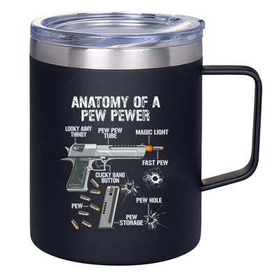 Funny Anatomy Of A Pew Pewer Gift Ammo Gun Gift Adt Saying Gift 12oz Stainless Steel Coffee Mug
