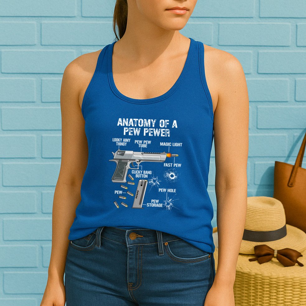 Funny Anatomy Of A Pew Pewer Gift Ammo Gun Gift Adt Saying Gift Womens Tank Top