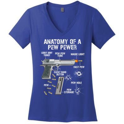 Funny Anatomy Of A Pew Pewer Gift Ammo Gun Gift Adt Saying Gift Women's V-Neck T-Shirt