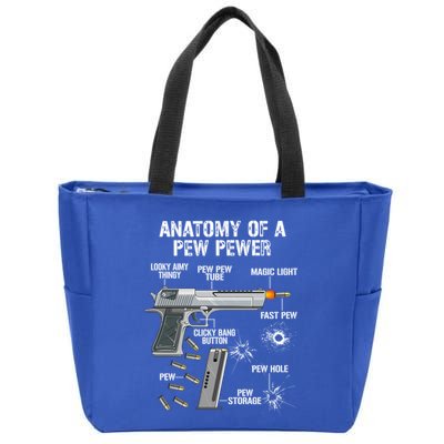 Funny Anatomy Of A Pew Pewer Gift Ammo Gun Gift Adt Saying Gift Zip Tote Bag