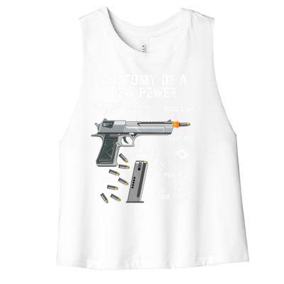 Funny Anatomy Of A Pew Pewer Gift Ammo Gun Gift Adt Saying Gift Women's Racerback Cropped Tank