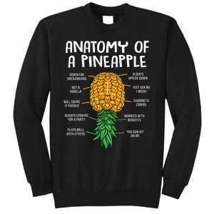 Funny Anatomy Of A Pineapple Swinger  Tall Sweatshirt