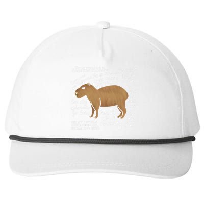 Funny Anatomy Of A Capybara Cute Capybaras Snapback Five-Panel Rope Hat