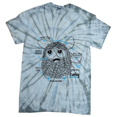 Furby Anatomy Of A Furby Retro Textbook Diagram Tie-Dye T-Shirt