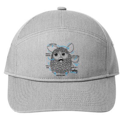 Furby Anatomy Of A Furby Retro Textbook Diagram 7-Panel Snapback Hat