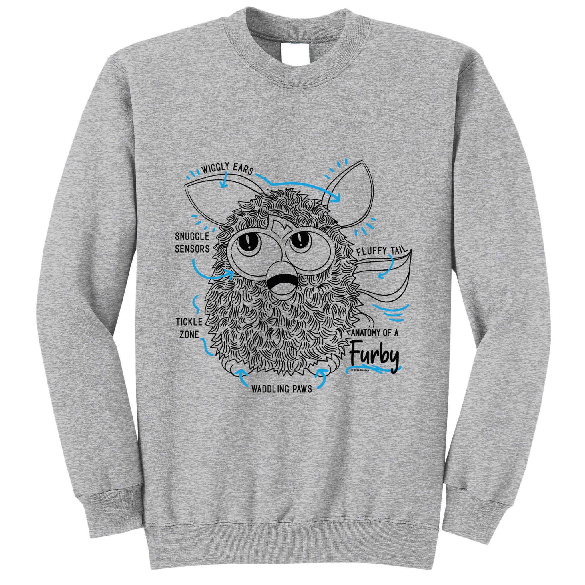 Furby Anatomy Of A Furby Retro Textbook Diagram Tall Sweatshirt