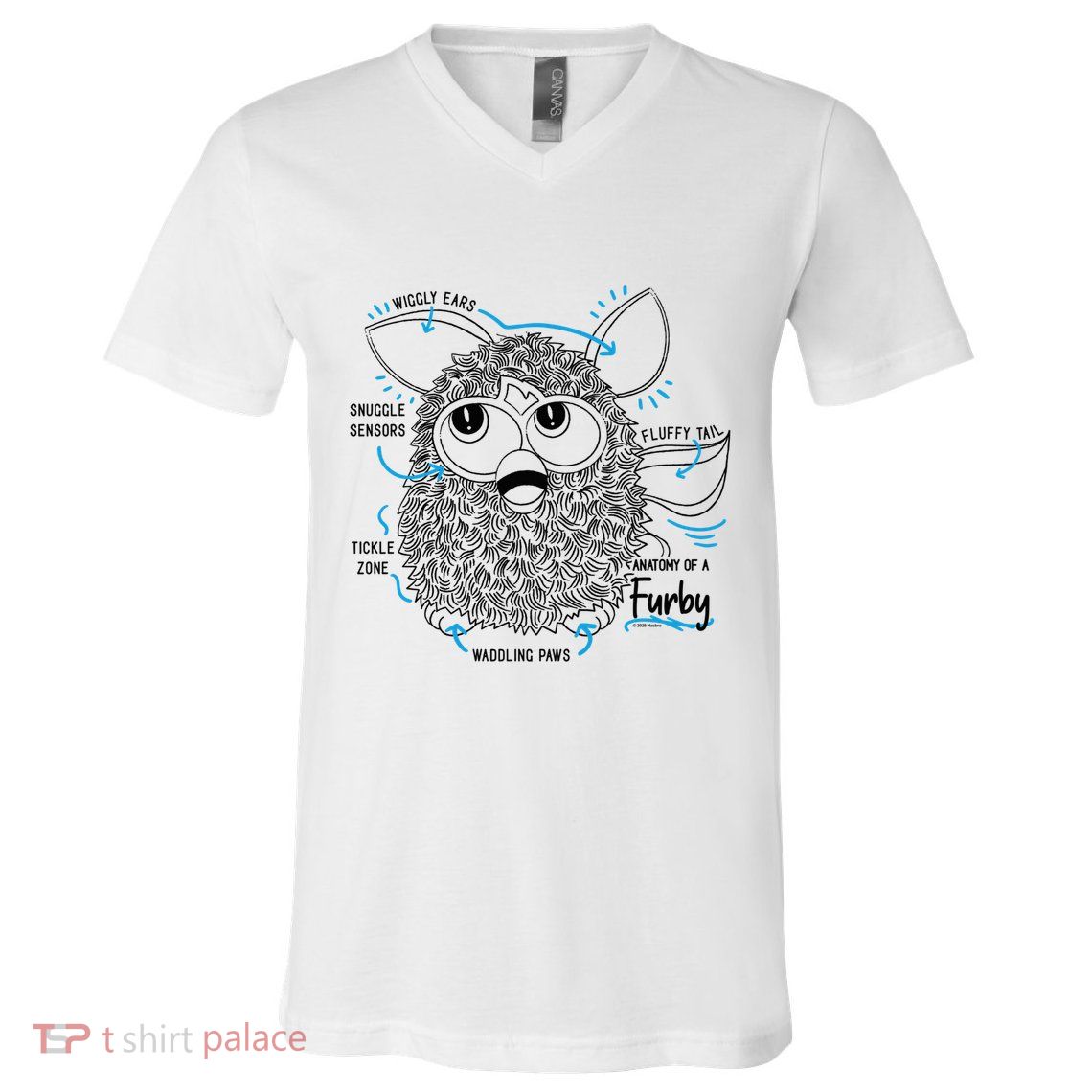 Furby Anatomy Of A Furby Retro Textbook Diagram V-Neck T-Shirt