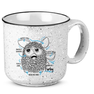 Furby Anatomy Of A Furby Retro Textbook Diagram 15oz Campfire Ceramic Mug