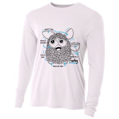 Furby Anatomy Of A Furby Retro Textbook Diagram Cooling Performance Long Sleeve Crew