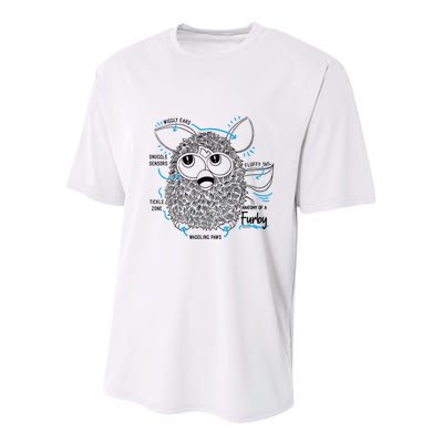 Furby Anatomy Of A Furby Retro Textbook Diagram Youth Performance Sprint T-Shirt
