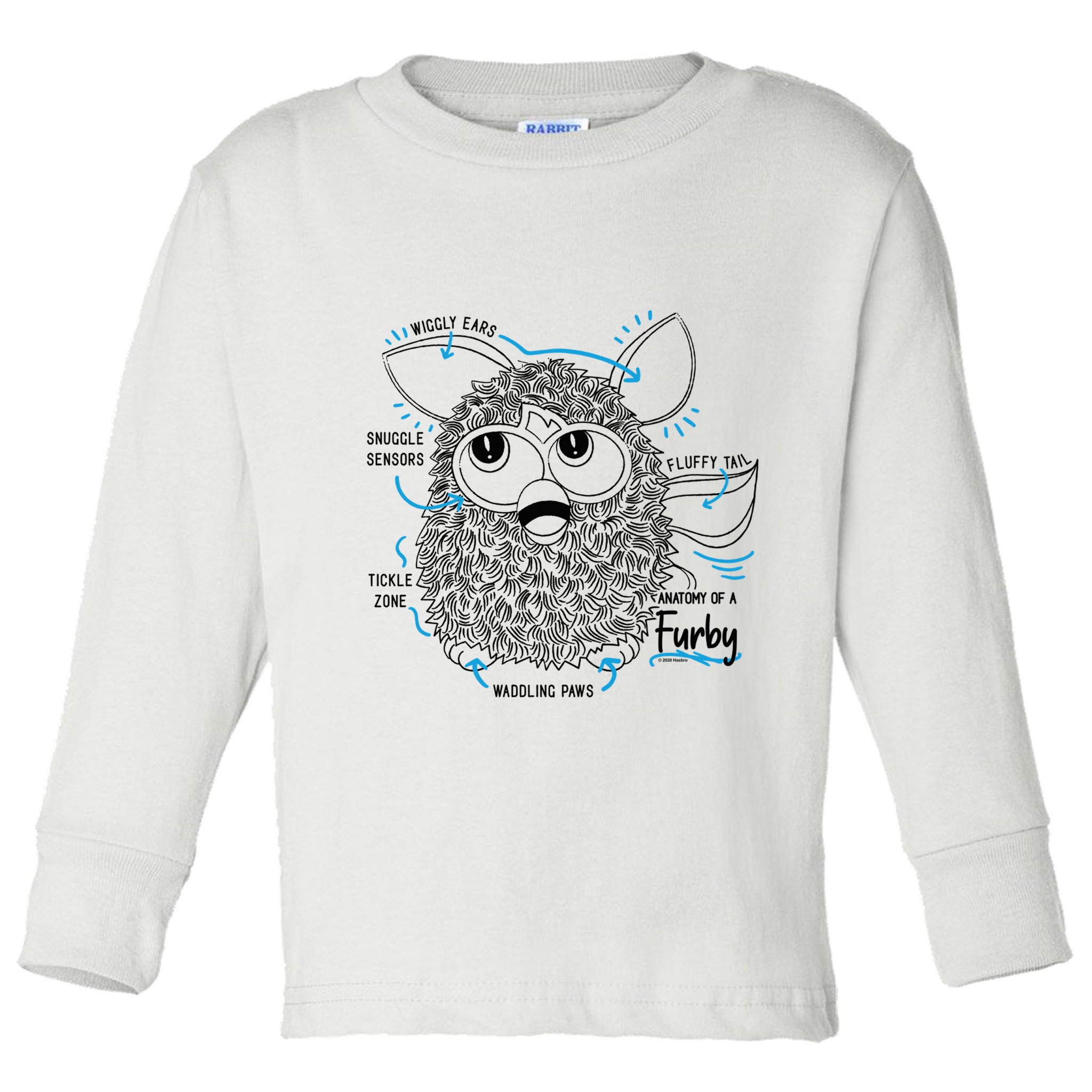 Furby Anatomy Of A Furby Retro Textbook Diagram Toddler Long Sleeve Shirt