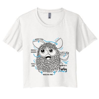 Furby Anatomy Of A Furby Retro Textbook Diagram Crop Top