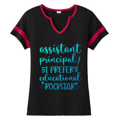 Funny Assistant Principal I Prefer Educational Rockstar Gift Cute Gift Ladies Halftime Notch Neck Tee