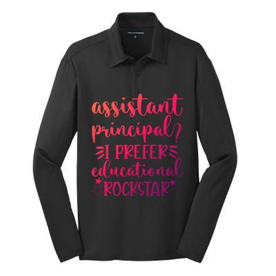 Funny Assistant Principal I Prefer Educational Rockstar Gift Cute Gift Silk Touch Performance Long Sleeve Polo