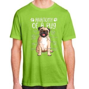 Funny Anatomy Pug Dog Pug Lover Adult ChromaSoft Performance T-Shirt