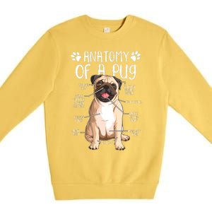 Funny Anatomy Pug Dog Pug Lover Premium Crewneck Sweatshirt