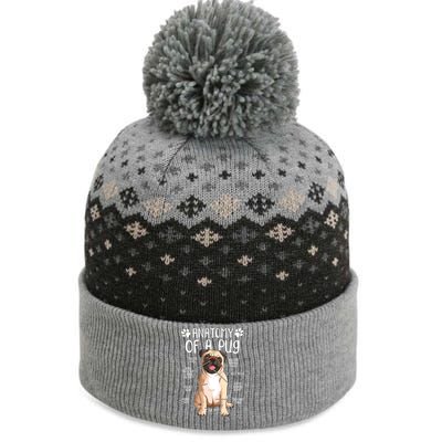 Funny Anatomy Pug Dog Pug Lover The Baniff Cuffed Pom Beanie