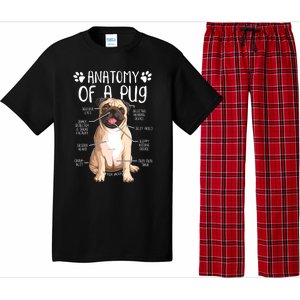 Funny Anatomy Pug Dog Pug Lover Pajama Set