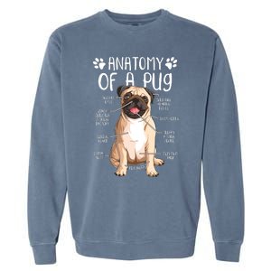 Funny Anatomy Pug Dog Pug Lover Garment-Dyed Sweatshirt