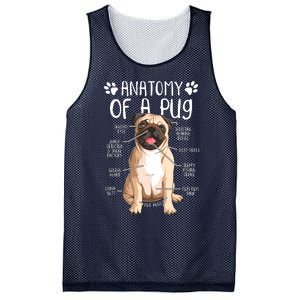 Funny Anatomy Pug Dog Pug Lover Mesh Reversible Basketball Jersey Tank