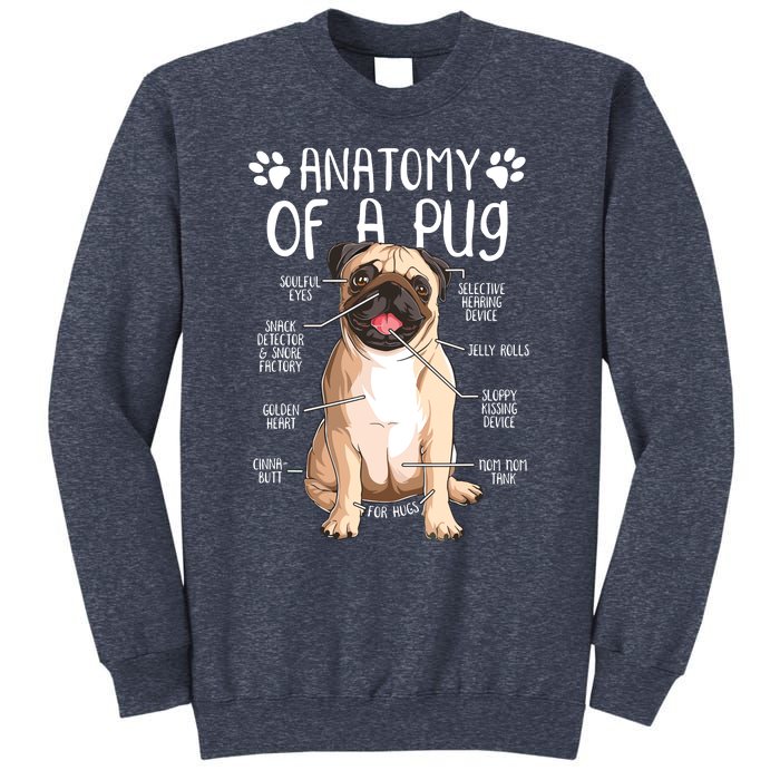 Funny Anatomy Pug Dog Pug Lover Sweatshirt