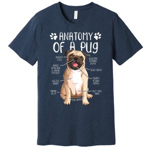 Funny Anatomy Pug Dog Pug Lover Premium T-Shirt