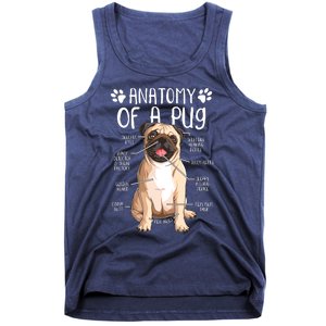 Funny Anatomy Pug Dog Pug Lover Tank Top